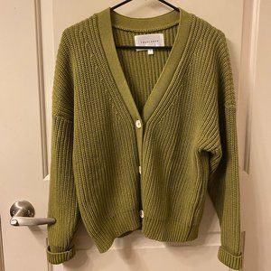 Tradlands Shelter Cotton Cardigan in Olive